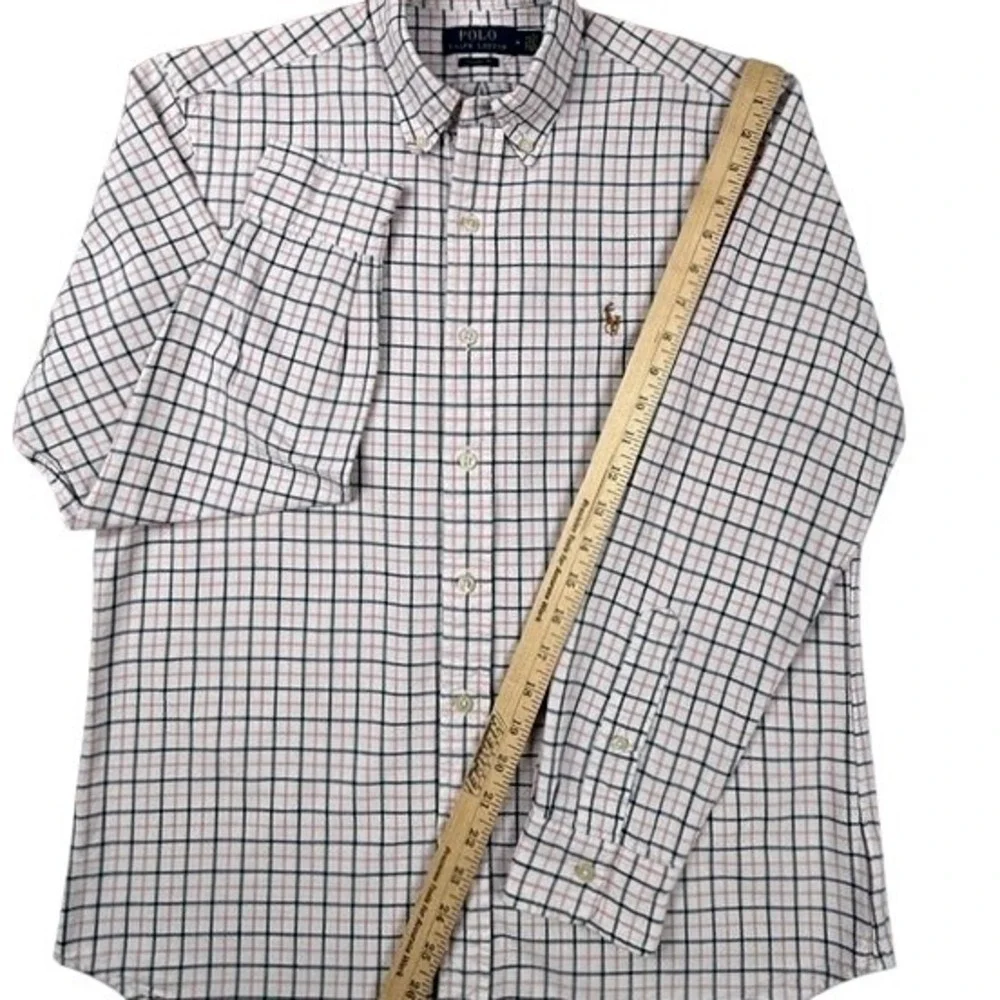 Polo Ralph Lauren Mens Classic Fit Pink Navy Tattersall Check Shirt M